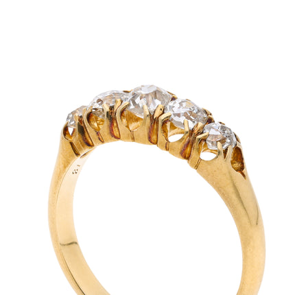 Victorian Diamond Five Stone Engagement Ring, 18ct Yellow Gold