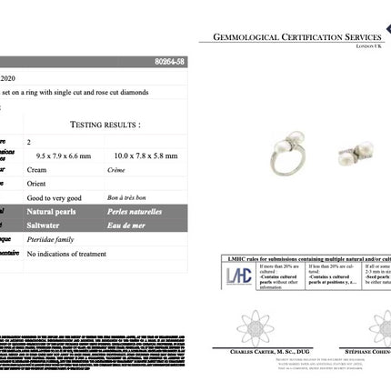 Antique, Edwardian, Platinum, Natural Pearl and Diamond Ring