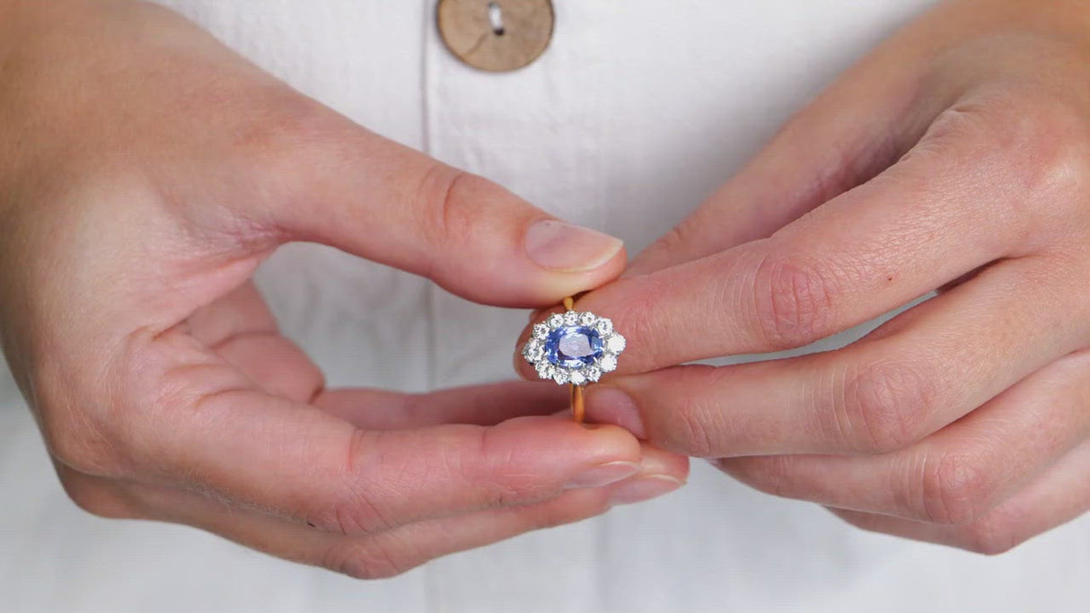 Edwardian, 18ct gold, platinum, sapphire and diamond ring