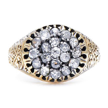 Antique-Victorian-18-Carat-Gold-Diamond-Cluster-Ring-Gold