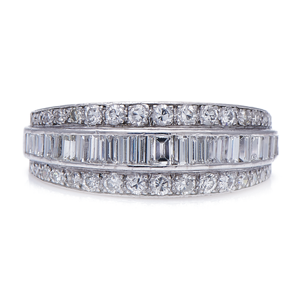 Art Deco, Platinum, Diamond Half Eternity Ring