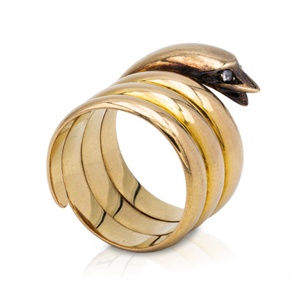A Spectacular Victorian Snake Ring, 18ct Yellow Gold