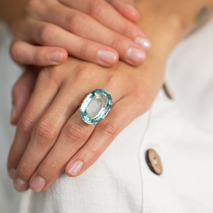 Ocean Green | Pérignon | 18ct Gold, Single 26ct Aquamarine Ring