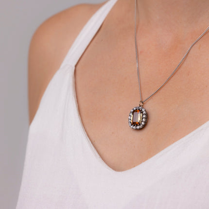 Victorian | A Rare Andalusite and Diamond Cluster Pendant, 15ct Gold