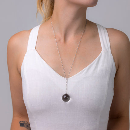 Art Deco | Rock Crystal Ball Pendant, Silver