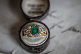 Georgian, 18ct Gold, Colombian Emerald and Diamond 'Souvenir' Ring