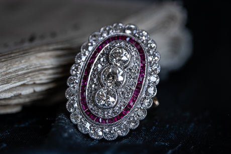 Edwardian, 18ct gold and platinum, ruby and diamond ring