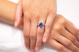 Art Deco, Platinum, Sri Lankan Sapphire and Diamond Ring
