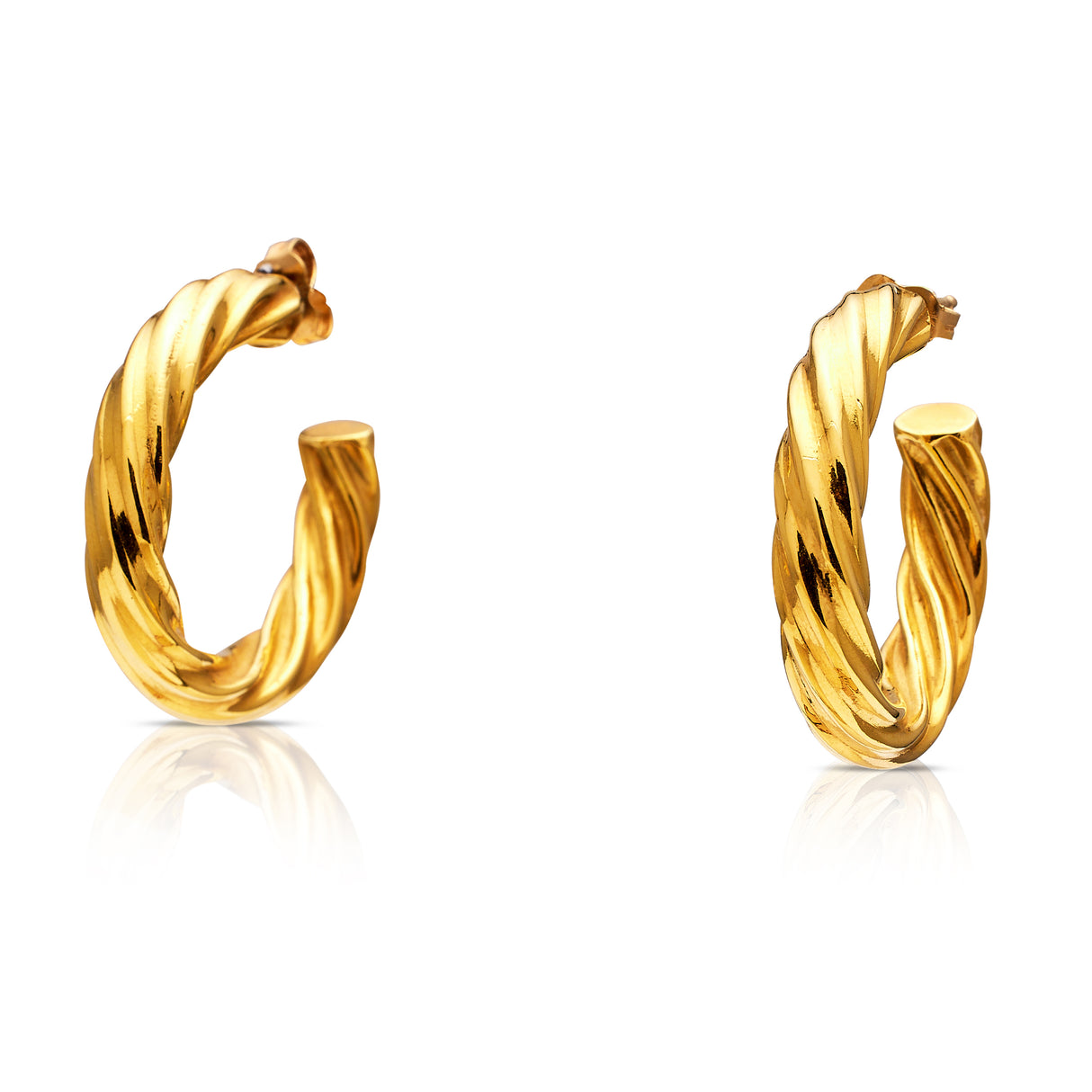 Classic-Twist-Hoop-18-Carat-Gold-Earrings-Timeless-Antique-Vintage-Jewellery