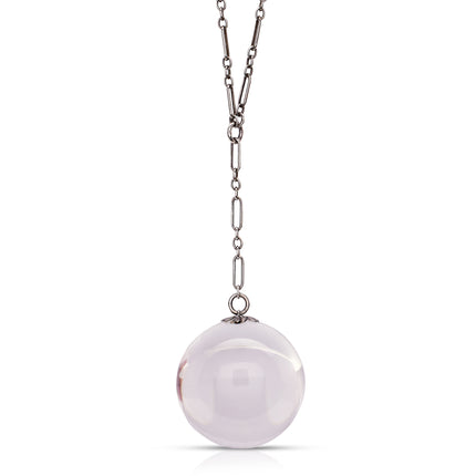 Antique-Rock-Crystal-Pendant-Jewellery-Silver-Ball-Art-Deco