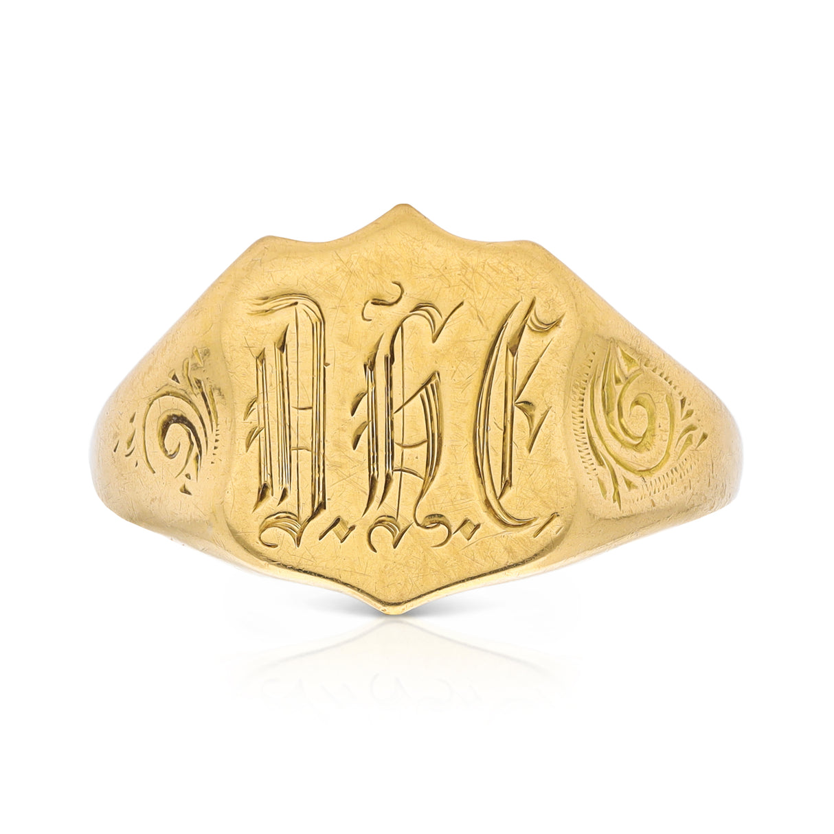 Antique-18ct-Yellow-Gold-Signet-Ring-Vintage