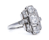 Art Deco, 1920s, white gold, diamond cluster ring