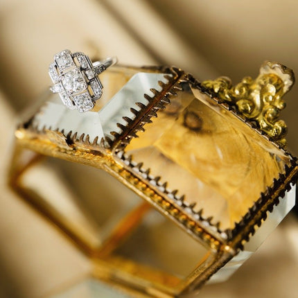 Art Deco, 1920s, White Gold, Diamond Cluster Ring
