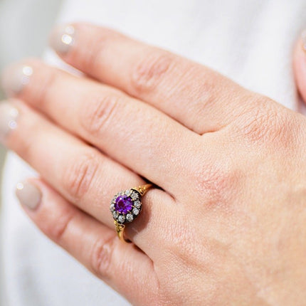 Edwardian, 18ct Gold, Natural Pink Sapphire and Diamond Cluster Ring