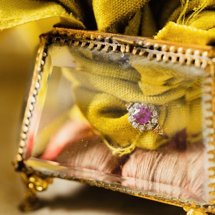 Edwardian, 18ct Gold, Natural Pink Sapphire and Diamond Cluster Ring