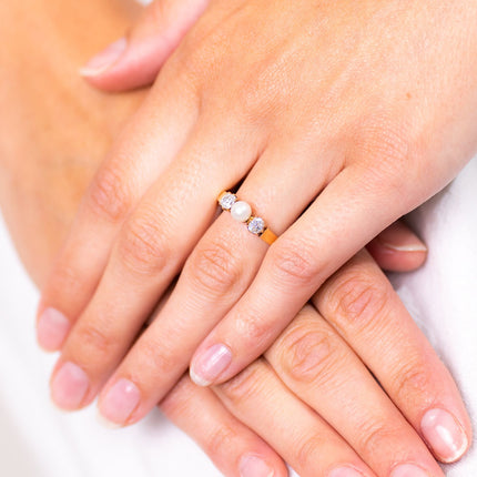 Antique Engagement Rings | Antique Ring Boutique | Vintage Engagement Rings | Antique Engagement Rings | Antique Jewellery company | Vintage Jewellery  Edwardian, French, 18ct Gold, Natural Pearl and Diamond Ring