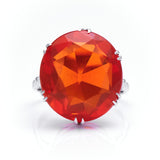 Retro, 1940s, Platinum, Fire Opal Ring