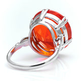 Retro, 1940s, Platinum, Fire Opal Ring