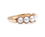 Antique Georgian, 15ct Gold, Natural Pearl Half Hoop Ring |Antique Ring Boutique | Bespoke Untreated Vintage Antique Rings