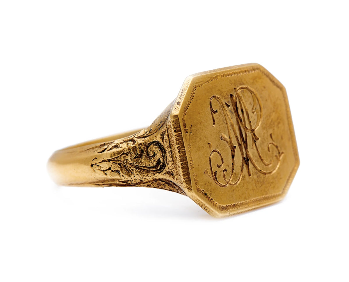 Antique Georgian, 18th century, gold signet ring