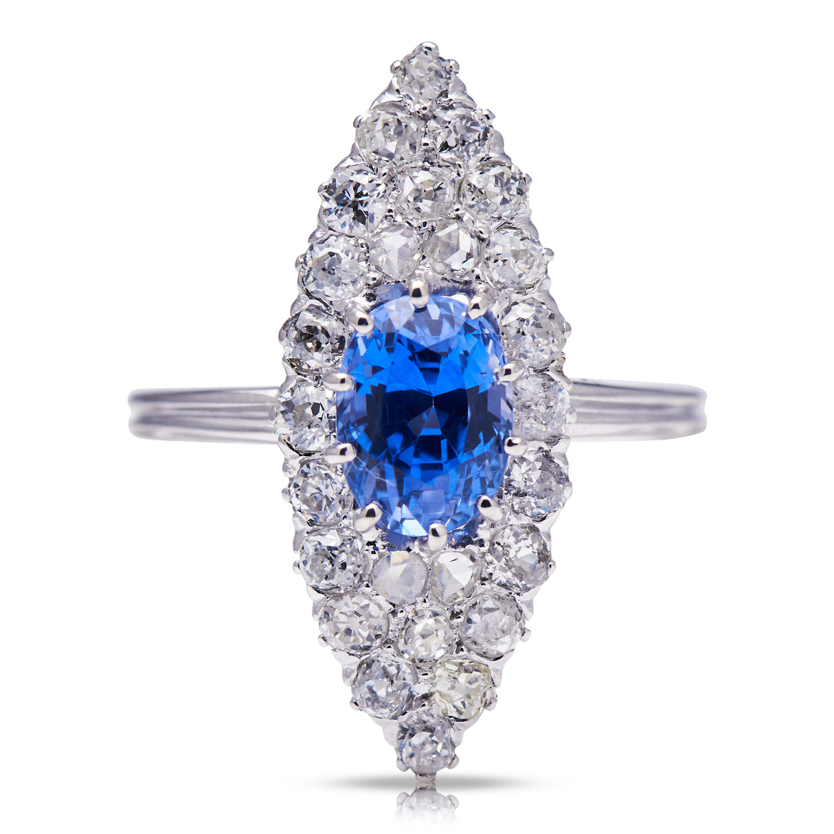 Art-Deco-Sapphire-Diamond-Marquise-Cluster-Ring
