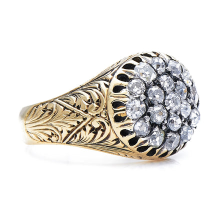 Antique Victorian, 18ct Gold, Diamond Cluster Ring