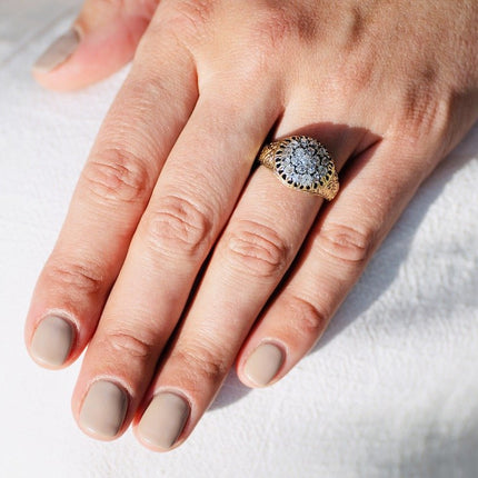 Antique Victorian, 18ct Gold, Diamond Cluster Ring