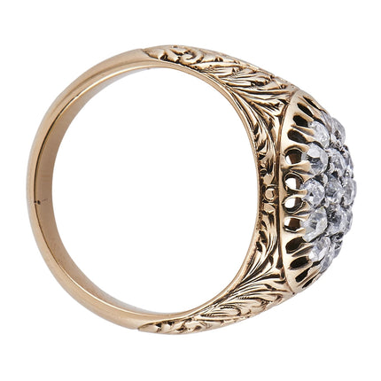 Antique Victorian, 18ct Gold, Diamond Cluster Ring