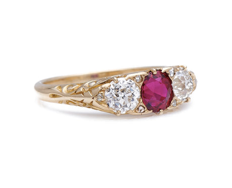 Victorian, 18ct Gold, Natural 'Blood-Red' Burmese Ruby and Diamond Ring Antique Ring Boutique | Untreated Gemstone Rings | Antique Rings | Antique Jewellery Company |  | Art Deco | Vintage Jewelry | Antique Engagement Rings | Art Deco Rings | Antique Rings | Antique Jewellery Company | Antique Jewelry | Vintage Jewellery