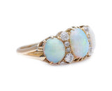 Antique Victorian, 18ct Gold, Opal and Diamond Ring