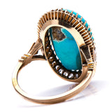 Edwardian, 18ct Gold, Natural Turquoise and Diamond Ring
