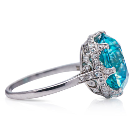 Vintage_rings | Vintage_enengment_rings | Antique_Rings Antique_Vintage_Engagement_Diamond_Ring Belle Époque, Platinum, Zircon and Diamond Ring