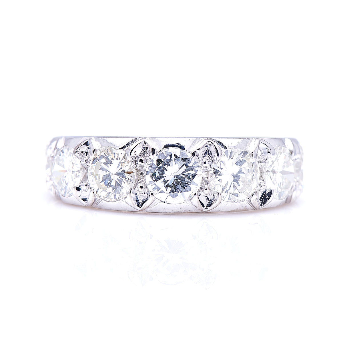 Vintage-18ct-White-Gold-Diamond-Half-Eternity-Ring
