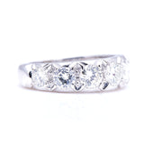 Vintage, 18ct white gold, diamond half-eternity ring