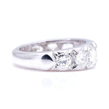 Vintage, 18ct white gold, diamond half-eternity ring