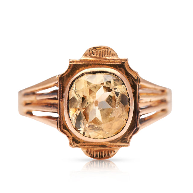 Victorian-18-Carat-Yellow-Gold-Sapphire-Ring-Antique-Vintage