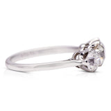 Antique, Art Deco, Platinum, Diamond Three Stone Ring