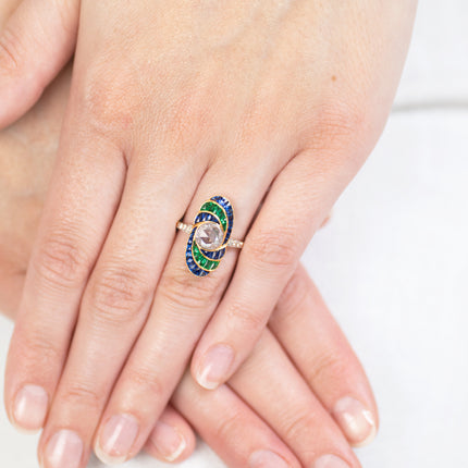 Art_deco_Sapphire_rings | Art_Deco_Engagement_Rings | A Rare, 1920s, Art Deco Rings | Sapphire Rings | Emerald_rings | Emerald _and_Diamond_Ring