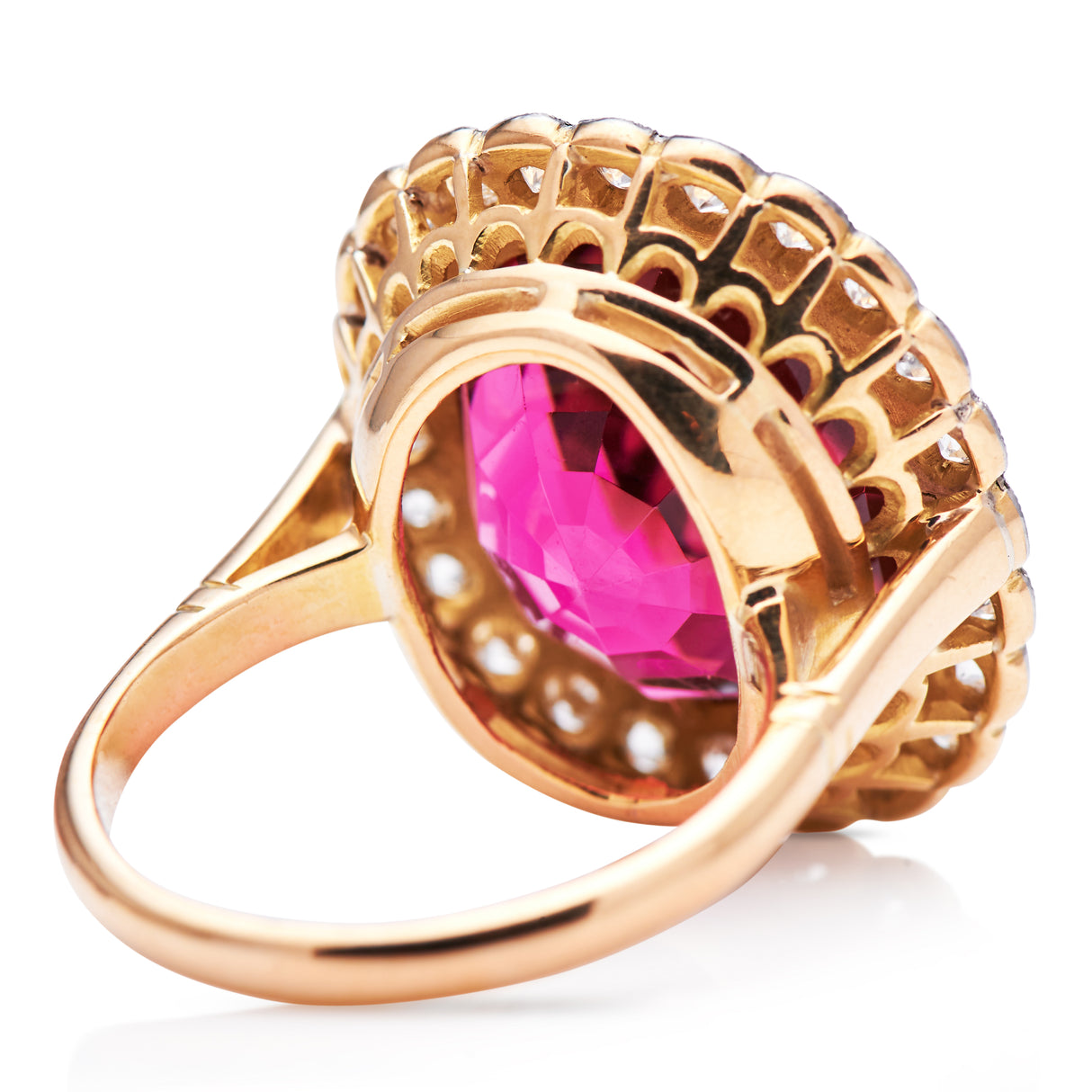 Edwardian, 18ct Gold, Rubellite Tourmaline and Diamond Ring