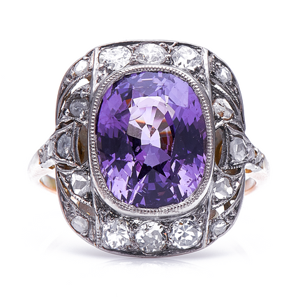 Belle-Époque-Spinel-Diamond-Ring-Cluster-18-Carat-Gold-Vintage-Antique