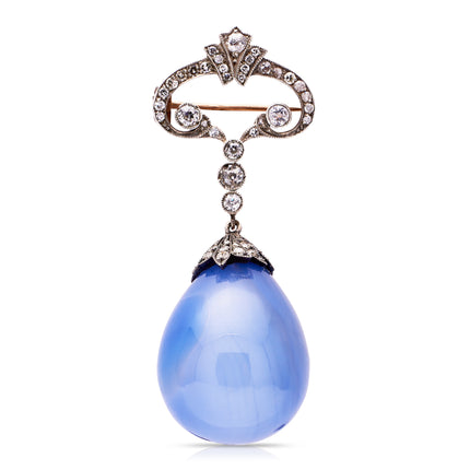Antique-Chalcedony-Diamond-Brooch-Belle-Époque