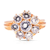 Daisy-Ring-Cluster-Diamonds-Edwardian-18-Carat-Gold-Ring-Antique
