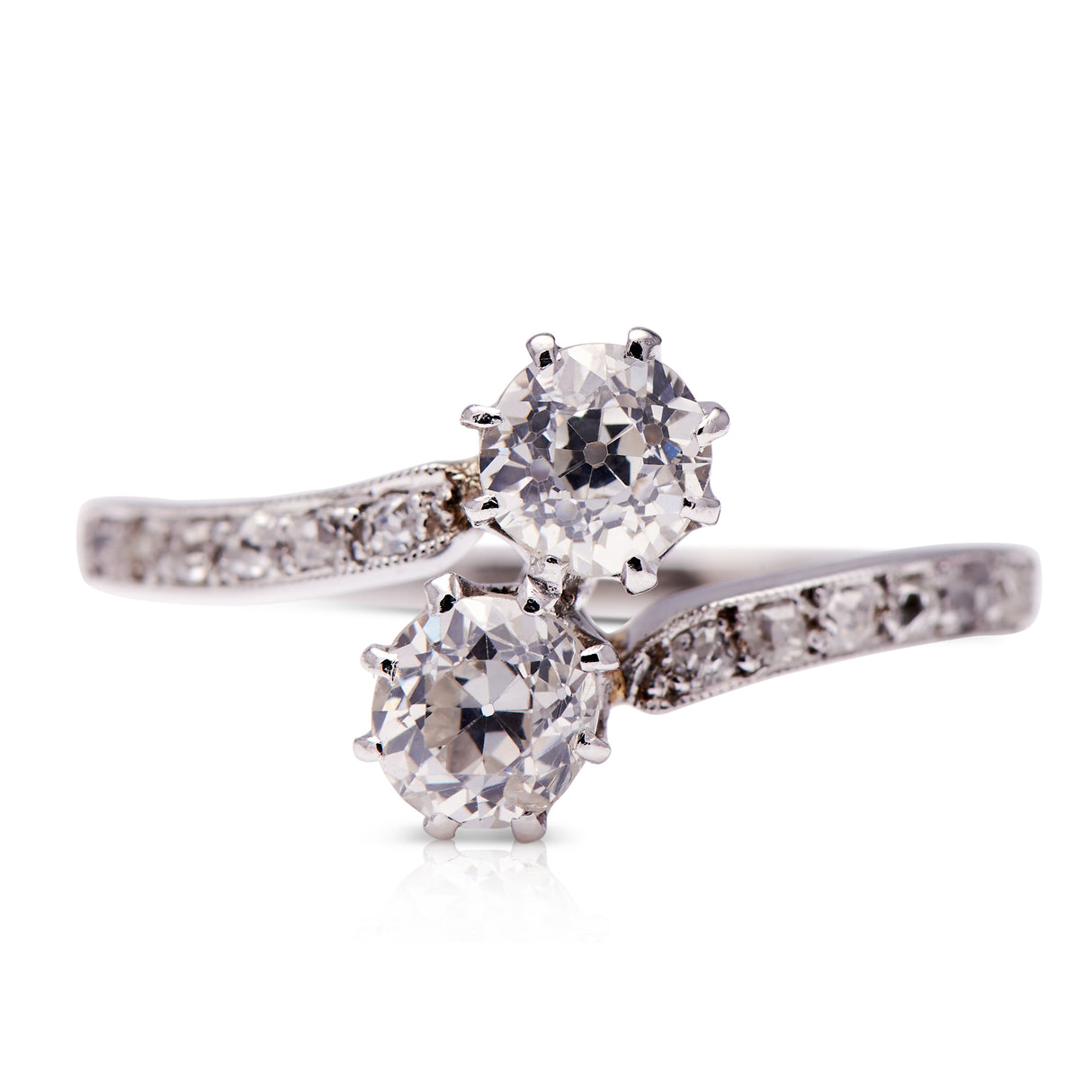 Antique-Edwardian-Platinum-Toi-Et-Moi-Engagement-Ring-Vintage