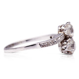 Edwardian Old-Cut Diamond 'Toi et Moi' Engagement Ring, Platinum