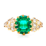 Victorian-18-Carat-Gold-Colombian-Emerald-Diamond-Ring-Antique-Vintage