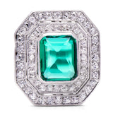 Emerald-Engagement-Ring-Diamonds-Edwardian-Cluster-Antique-Boutique-Vintage-Luxury