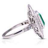 Edwardian_Platinum_Emerald | Diamond_Ring | Antique_Engagement_Rings | Vintage_Engagement_Rings | Art_Deco_Rings | Antique_Engagement_Rings | Vintage_Engagement_Rings | Antique_Jewellery | Emerald_Rings | Emerald_Jewellery | Emerald Ring | Antique Emerald Rings | Emerald Antique 