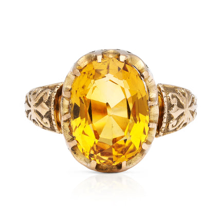 Imperial-Topaz-18-ct-Gold-Cocktail-Ring-Antique-Jewellery-Victorian