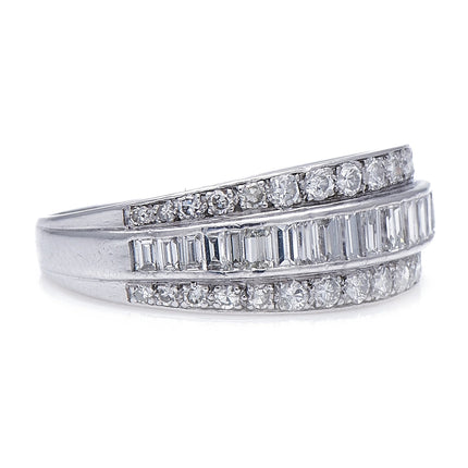 Art Deco, Platinum, Diamond Half Eternity Ring
