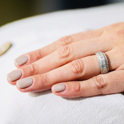 Art Deco, Platinum, Diamond Half Eternity Ring